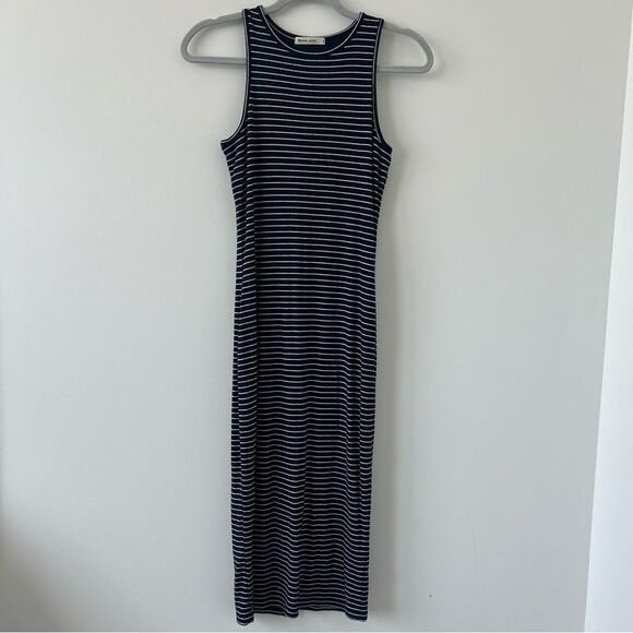 Marine Layer Lexi Rib Daytime MIDI Tank Dress in Navy Stripes small - Picture 3 of 9